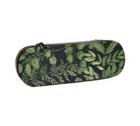 MIJKO Hojas Botánicas, Estuche para lápices Estuche para lápices de Cuero de PU Estuche para lápices de Gran Capacidad Estuche para lápices Bolsa de cosméticos
