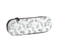 MIJKO Hojas De Eucalipto Australiana Australia Botánico Hoja Pequeña, Estuche para lápices Estuche para lápices de Cuero PU Estuche para lápices Estuche para lápices Estuche para cosméticos