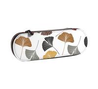 MIJKO Hojas de Gingko, Estuche para lápices Estuche para lápices de Cuero de PU Estuche para lápices de Gran Capacidad Estuche para lápices Bolsa de cosméticos