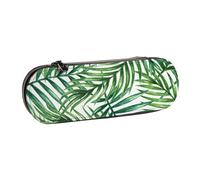 MIJKO Hojas de Palmera Tropical Impresas., Estuche para lápices Estuche para lápices de Cuero de PU Estuche para lápices de Gran Capacidad Estuche para lápices Bolsa de cosméticos