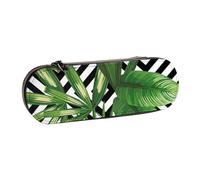 MIJKO Hojas Verdes De Palmera Planta Tropical, Estuche para lápices Estuche para lápices de Cuero de PU Estuche para lápices de Gran Capacidad Estuche para lápices Bolsa de cosméticos