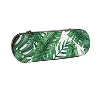 MIJKO Hojas Verdes Impresas., Estuche para lápices Estuche para lápices de Cuero de PU Estuche para lápices de Gran Capacidad Estuche para lápices Bolsa de cosméticos