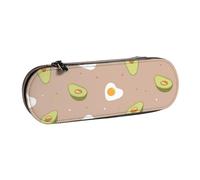 MIJKO Huevo Y Aguacate, Estuche para lápices Estuche para lápices de Cuero de PU Estuche para lápices de Gran Capacidad Estuche para lápices Bolsa de cosméticos