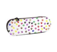 MIJKO Impresión Colorida de la Pata del Perro, Estuche para lápices Estuche para lápices de Cuero de PU Estuche para lápices de Gran Capacidad Estuche para lápices Bolsa de cosméticos
