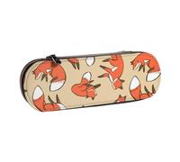 MIJKO Impresión de Muchos Zorros, Estuche para lápices Estuche para lápices de Cuero de PU Estuche para lápices de Gran Capacidad Estuche para lápices Bolsa de cosméticos