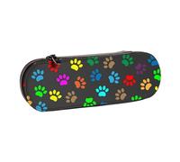 MIJKO Impresión de Pata de Animal de Color, Estuche para lápices Estuche para lápices de Cuero de PU Estuche para lápices de Gran Capacidad Estuche para lápices Bolsa de cosméticos