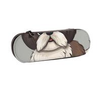 MIJKO Impresión de Perro Shih Tzu, Estuche para lápices Estuche para lápices de Cuero de PU Estuche para lápices de Gran Capacidad Estuche para lápices Bolsa de cosméticos