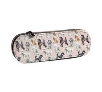 MIJKO Impresión De Perros Caniches, Estuche para lápices Estuche para lápices de Cuero de PU Estuche para lápices de Gran Capacidad Estuche para lápices Bolsa de cosméticos