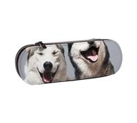 MIJKO Impresión Husky, Estuche para lápices Estuche para lápices de Cuero de PU Estuche para lápices de Gran Capacidad Estuche para lápices Bolsa de cosméticos