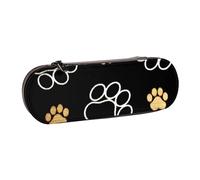 MIJKO Impresiones de Patas de Perro Sories Impresas, Estuche para lápices Estuche para lápices de Cuero de PU Estuche para lápices de Gran Capacidad Estuche para lápices Bolsa de cosméticos