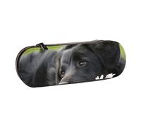 MIJKO Labrador Negro Manzanilla Perros Retriever Negro, Estuche para lápices Estuche para lápices de Cuero de PU Estuche para lápices de Gran Capacidad Estuche para lápices Bolsa de cosméticos