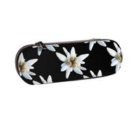 MIJKO Leontopodio Edelweiss, Estuche para lápices Estuche para lápices de Cuero de PU Estuche para lápices de Gran Capacidad Estuche para lápices Bolsa de cosméticos