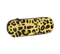 MIJKO Leopardo Amarillo Guepardo, Estuche para lápices Estuche para lápices de Cuero de PU Estuche para lápices de Gran Capacidad Estuche para lápices Bolsa de cosméticos