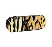 MIJKO Leopardo León Piel de Tigre Piel Atigrado, Estuche para lápices Estuche para lápices de Cuero de PU Estuche para lápices de Gran Capacidad Estuche para lápices Bolsa de cosméticos