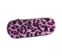 MIJKO Leopardo Morado, Estuche para lápices Estuche para lápices de Cuero de PU Estuche para lápices de Gran Capacidad Estuche para lápices Bolsa de cosméticos