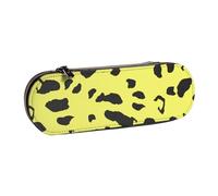 MIJKO Leopardo Negro Amarillo, Estuche para lápices Estuche para lápices de Cuero de PU Estuche para lápices de Gran Capacidad Estuche para lápices Bolsa de cosméticos