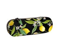 MIJKO limón Amarillo, Estuche para lápices Estuche para lápices de Cuero de PU Estuche para lápices de Gran Capacidad Estuche para lápices Bolsa de cosméticos