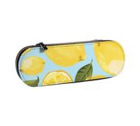 MIJKO Limón Amarillo Las Artes, Estuche para lápices Estuche para lápices de Cuero de PU Estuche para lápices de Gran Capacidad Estuche para lápices Bolsa de cosméticos