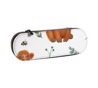 MIJKO Linda Vaca de Las Tierras Altas, Estuche para lápices Estuche para lápices de Cuero de PU Estuche para lápices de Gran Capacidad Estuche para lápices Bolsa de cosméticos