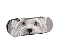 MIJKO Lindo Arte del Perro West Highland Terrier Impreso, Estuche para lápices Estuche para lápices de Cuero de PU Estuche para lápices de Gran Capacidad Estuche para lápices Bolsa de cosméticos