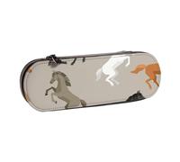 MIJKO Lindo Caballo, Estuche para lápices Estuche para lápices de Cuero de PU Estuche para lápices de Gran Capacidad Estuche para lápices Bolsa de cosméticos