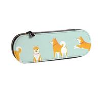 MIJKO Lindo Cachorro Shiba inu, Estuche para lápices Estuche para lápices de Cuero de PU Estuche para lápices de Gran Capacidad Estuche para lápices Bolsa de cosméticos