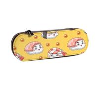 MIJKO Lindo, Divertido, Sushi, Estuche para lápices Estuche para lápices de Cuero de PU Estuche para lápices de Gran Capacidad Estuche para lápices Bolsa de cosméticos