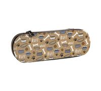 MIJKO Lindo Hueso de Perro, Estuche para lápices Estuche para lápices de Cuero de PU Estuche para lápices de Gran Capacidad Estuche para lápices Bolsa de cosméticos