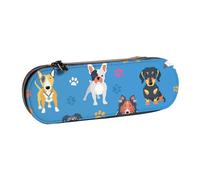 MIJKO Lindo patrón de Perro Labrador, Estuche para lápices Estuche para lápices de Cuero de PU Estuche para lápices de Gran Capacidad Estuche para lápices Bolsa de cosméticos