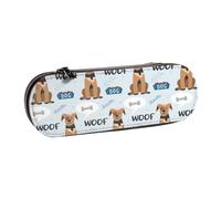 MIJKO Lindo patrón de Perro Mascota, Estuche para lápices Estuche para lápices de Cuero de PU Estuche para lápices de Gran Capacidad Estuche para lápices Bolsa de cosméticos