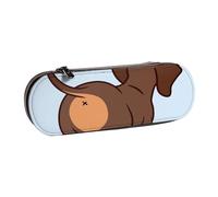 MIJKO Lindo Perro Salchicha, Estuche para lápices Estuche para lápices de Cuero de PU Estuche para lápices de Gran Capacidad Estuche para lápices Bolsa de cosméticos