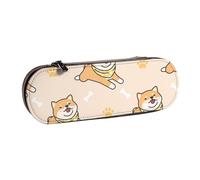 MIJKO Lindo Perro Shiba inu, Estuche para lápices Estuche para lápices de Cuero de PU Estuche para lápices de Gran Capacidad Estuche para lápices Bolsa de cosméticos