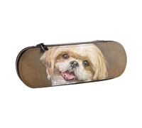 MIJKO Lindo Perro Shih Tzu, Estuche para lápices Estuche para lápices de Cuero de PU Estuche para lápices de Gran Capacidad Estuche para lápices Bolsa de cosméticos