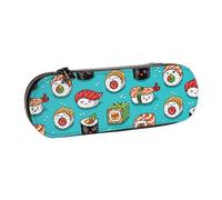 MIJKO Lindo Sushi Kawaii, Estuche para lápices Estuche para lápices de Cuero de PU Estuche para lápices de Gran Capacidad Estuche para lápices Bolsa de cosméticos