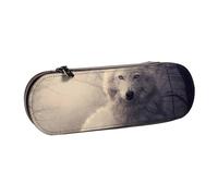 MIJKO Lobo Blanco, Estuche para lápices Estuche para lápices de Cuero de PU Estuche para lápices de Gran Capacidad Estuche para lápices Bolsa de cosméticos