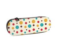 MIJKO Lunares Antiguos, Estuche para lápices Estuche para lápices de Cuero de PU Estuche para lápices de Gran Capacidad Estuche para lápices Bolsa de cosméticos