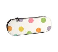 MIJKO Lunares de Colores Brillantes, Estuche para lápices Estuche para lápices de Cuero de PU Estuche para lápices de Gran Capacidad Estuche para lápices Bolsa de cosméticos