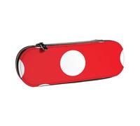 MIJKO Lunares Rojos y Blancos, Estuche para lápices Estuche para lápices de Cuero de PU Estuche para lápices de Gran Capacidad Estuche para lápices Bolsa de cosméticos