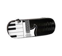 MIJKO Notas de Guitarra y Pentagrama, Estuche para lápices Estuche para lápices de Cuero de PU Estuche para lápices de Gran Capacidad Estuche para lápices Bolsa de cosméticos