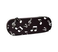 MIJKO Notas Musicales Blancas, Estuche para lápices Estuche para lápices de Cuero de PU Estuche para lápices de Gran Capacidad Estuche para lápices Bolsa de cosméticos