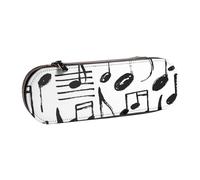 MIJKO Notas Musicales de Dibujo a Mano, Estuche para lápices Estuche para lápices de Cuero de PU Estuche para lápices de Gran Capacidad Estuche para lápices Bolsa de cosméticos