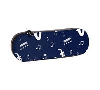 MIJKO Notas Musicales Saxofones, Estuche para lápices Estuche para lápices de Cuero de PU Estuche para lápices de Gran Capacidad Estuche para lápices Bolsa de cosméticos