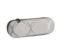 MIJKO Ola Geométrico Gris Plata, Estuche para lápices Estuche para lápices de Cuero de PU Estuche para lápices de Gran Capacidad Estuche para lápices Bolsa de cosméticos