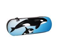 MIJKO Orcas, Estuche para lápices Estuche para lápices de Cuero de PU Estuche para lápices de Gran Capacidad Estuche para lápices Bolsa de cosméticos