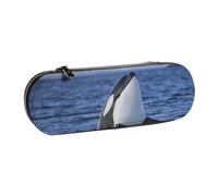 MIJKO Orcas orcas, Estuche para lápices Estuche para lápices de Cuero de PU Estuche para lápices de Gran Capacidad Estuche para lápices Bolsa de cosméticos