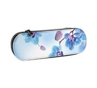 MIJKO Orquideas Flores Naturales, Estuche para lápices Estuche para lápices de Cuero de PU Estuche para lápices de Gran Capacidad Estuche para lápices Bolsa de cosméticos
