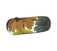 MIJKO Otoño Moderno Colores Gerbera Margaritas Floral, Estuche para lápices Estuche para lápices de Cuero de PU Estuche para lápices de Gran Capacidad Estuche para lápices Bolsa de cosméticos