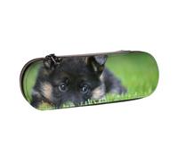 MIJKO Pastor Alemán Cachorro Mascotas Césped Bokeh Perros, Estuche para lápices Estuche para lápices de Cuero de PU Estuche para lápices de Gran Capacidad Estuche para lápices Bolsa de cosméticos