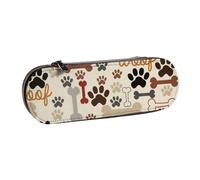 MIJKO Patas y Huesos de Perro, Estuche para lápices Estuche para lápices de Cuero de PU Estuche para lápices de Gran Capacidad Estuche para lápices Bolsa de cosméticos