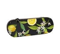 MIJKO Patrón De Fruta Limón, Estuche para lápices Estuche para lápices de Cuero de PU Estuche para lápices de Gran Capacidad Estuche para lápices Bolsa de cosméticos